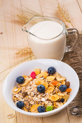 Muesli with blueberries