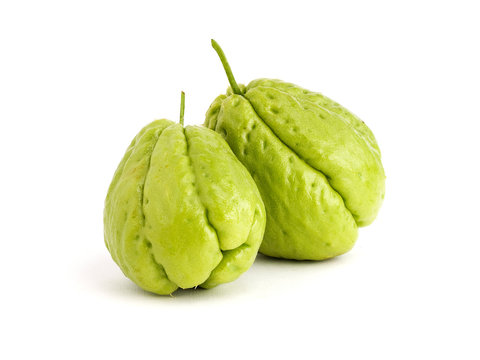 Two Chayote isolated on white