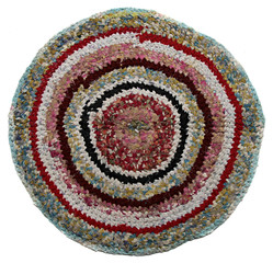 Traditional Russian round knit Mat handmade.