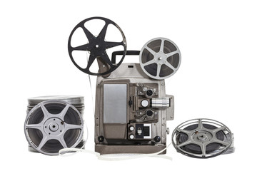 Vintage Films with Projector Isolated