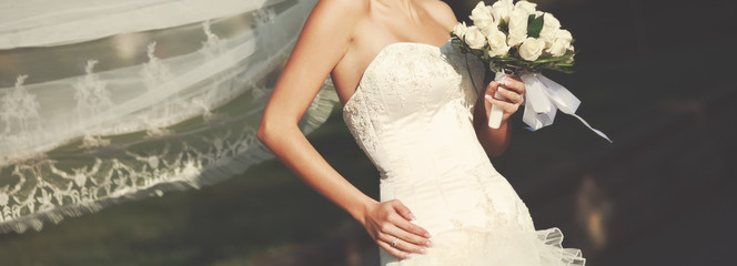 young caucasian bride