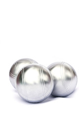 Petanque on white background