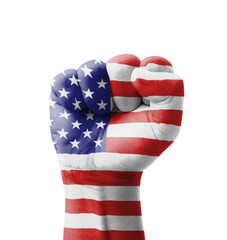 Fist of USA (United States of America) flag painted