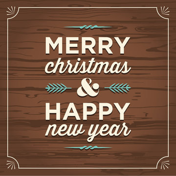 Merry christmas and happy new year card