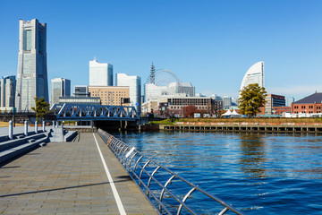 Naklejka premium Yokohama skyline in Japan