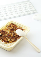 Unhealthy lunch at office