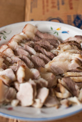 Meat boiled pork belly slides