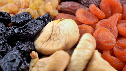 Various dried fruits close-up