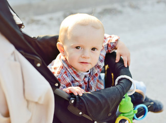 baby boy in buggy