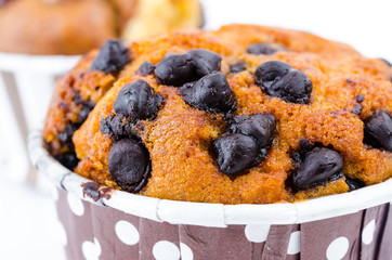 Chocolate chips cupcake