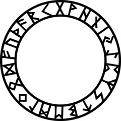 Fototapeta premium Runen Kreis, Rahmen