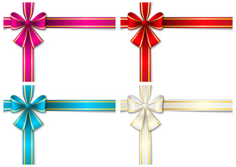 Set of ribbons with bow