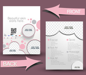 Beauty Care & Salon Front & Back Flyer Template