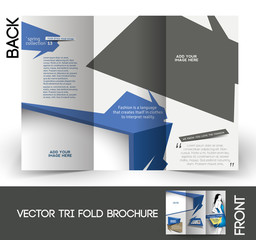 Tri-Fold Fashion Store Front Mock up & Brochure Design