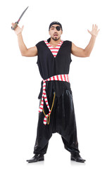 Man in pirate costume in halloween concept