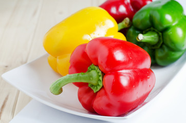 Fresh pepper on a plate