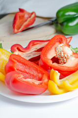 Fresh pepper on a plate