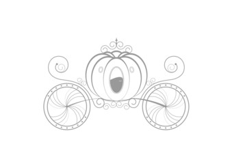 Carrosse de princesse - sticker gris