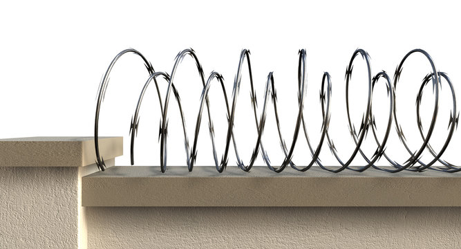 Wall With Razor Wire