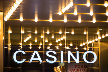 Casino entrance at evening time