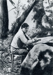 Jack London working (Walley of the Moon, 1905)