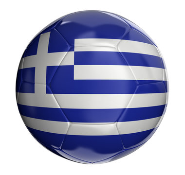 Soccer ball with Greek flag