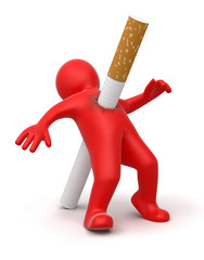 Cigarette kills man (clipping path included)