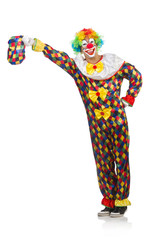 Funny clown isolated on white