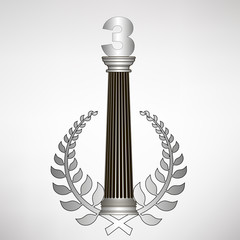 greece column, laurel wreath and number