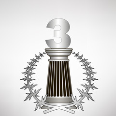 greece column, laurel wreath and number