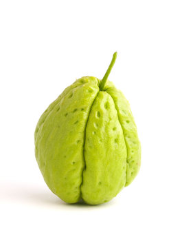 One Chayote isolated on white