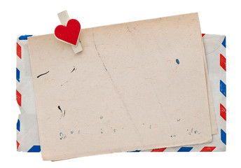 vintage air mail envelope. retro post love letter