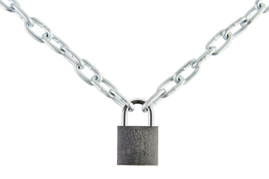 Padlock joined two chains