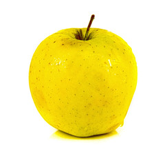 Yellow apple isolated over white background