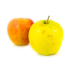 Two apples isolated over white background