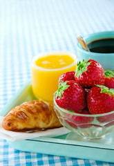 Breakfast with strawberries