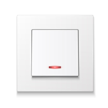 White wall switch with illumination.
