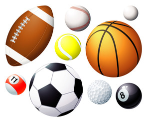 Obraz premium Sport balls. Vector.