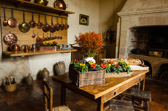 Rustic kitchen of Villandry Castle