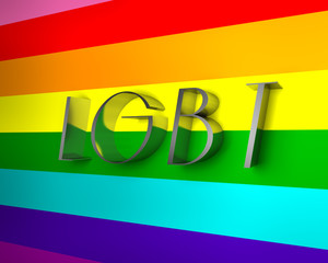 Lesbian Gay Bisexual Transexual on Rainbow Flag