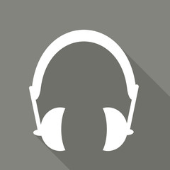 Headphones web icon, flat design