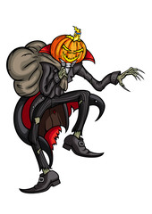 Halloween Jack Pumpkin Head with sack