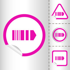 simple icon set of arrows on sticker button different forms