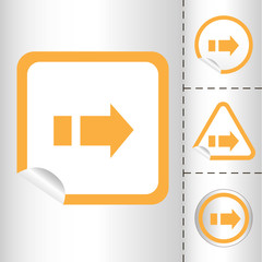 simple icon set of arrows on sticker button different forms