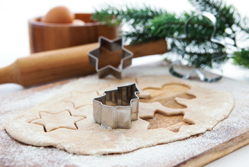 Baking Christmas cookies and gingerbread