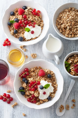 healthy breakfast with yogurt and granola