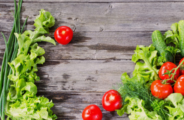 vegetables on a wooden background