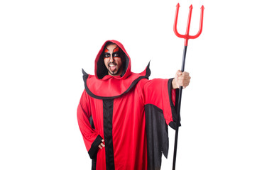 Man devil in red costume