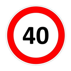 40 speed limit sign