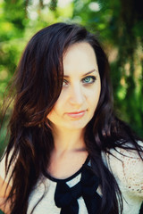 Naklejka premium Brunette girl outdoor shots